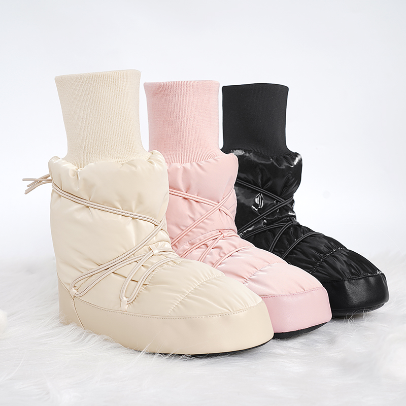 Embroidery Flat Shoes - Botas de ballet cálidas para niñas