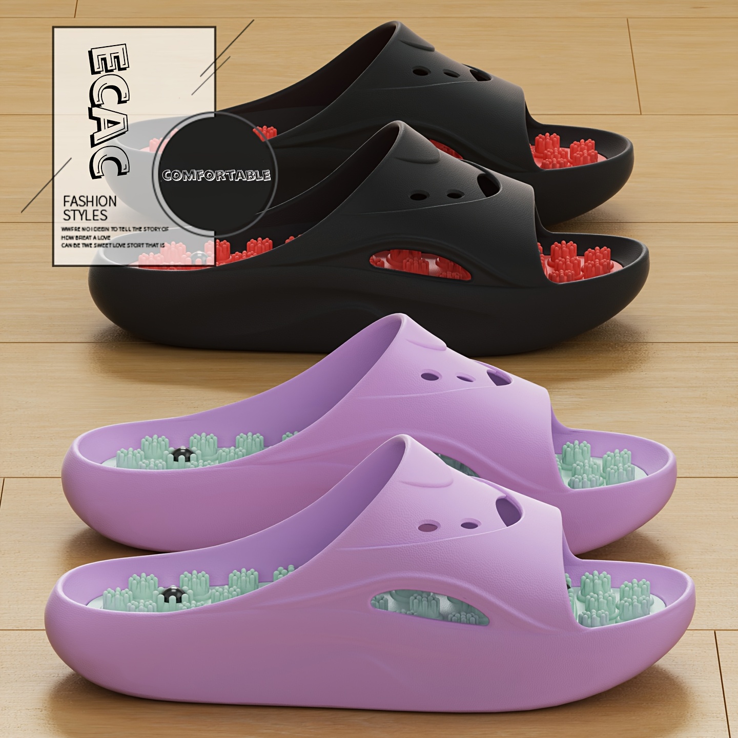 Embroidery Flat Shoes - Pantuflas de Masaje EVA para Hombre