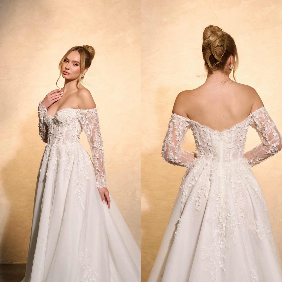 Embroidery Online Designs - Vestido de novia elegante corte en