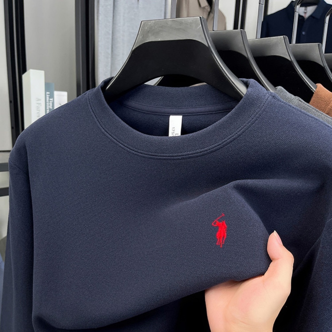Embroidery Cotton - Polo de manga larga para hombre