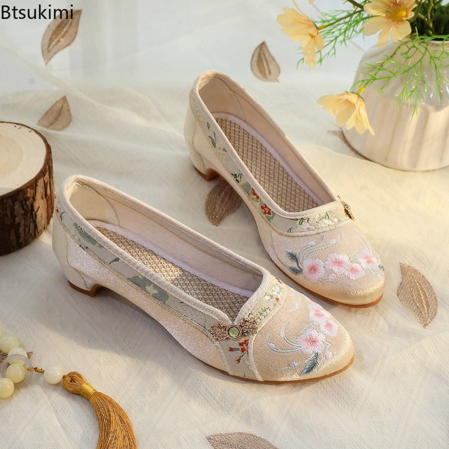 Embroidery Cotton - Zapatos de Mujer 2026, Estilo Étnico,