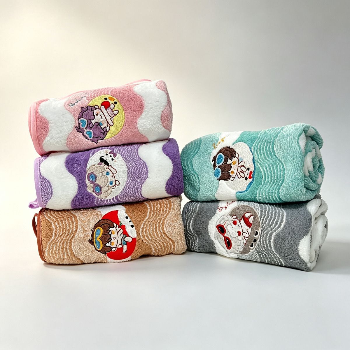 Embroidery Cotton - Toalla de Mano de Felpa Coral