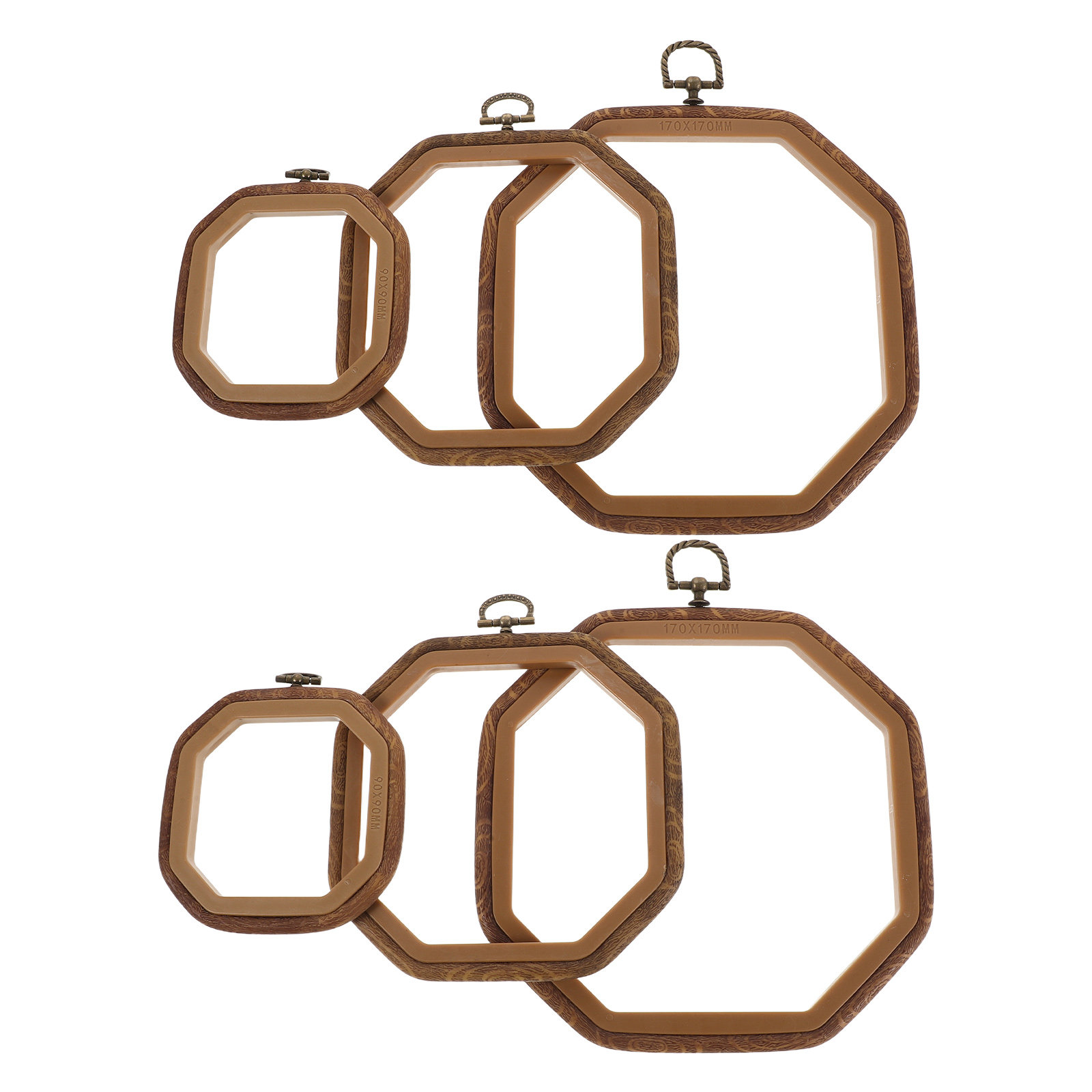 Embroidery Ring Sizes - 6 aros octogonales para bordado, imitación