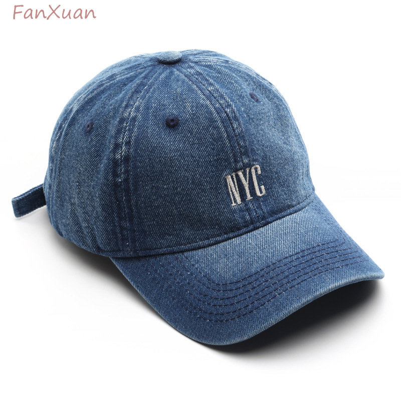 Embroidery Nyc - Gorra de béisbol de mezclilla Retro