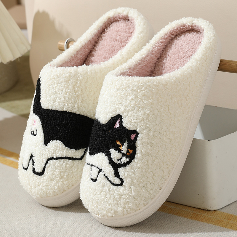 Embroidery Cotton - Zapatillas de casa con bordado de