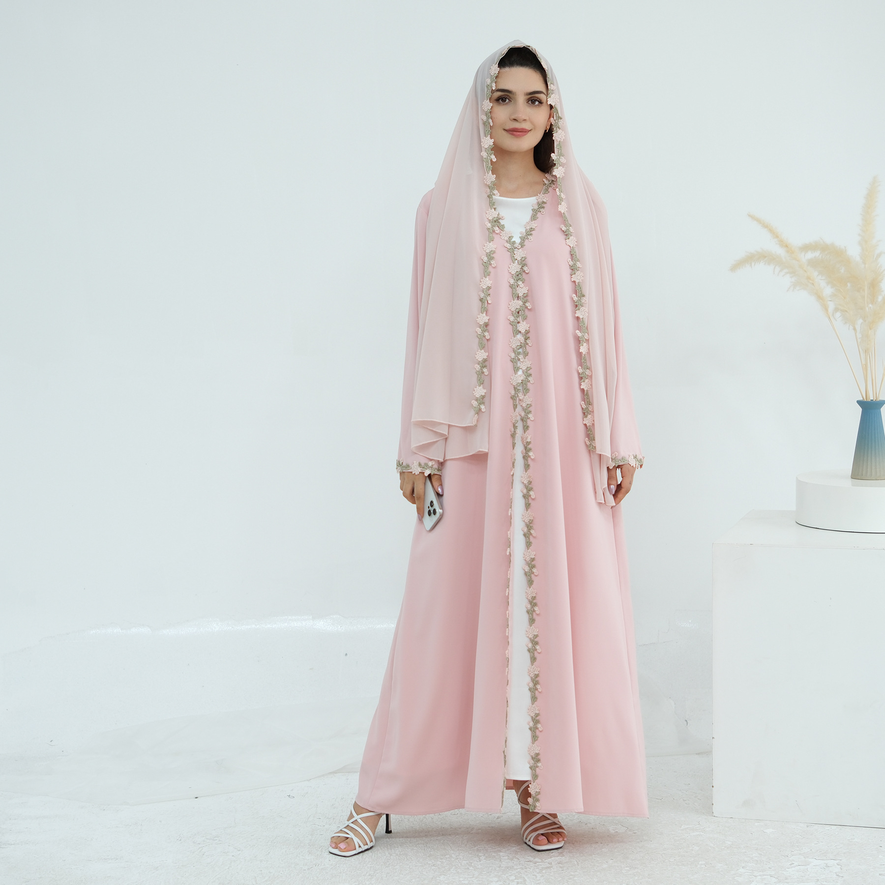 Abaya abierta de Dubái para mu - Embroidery Kebaya reseña y precio