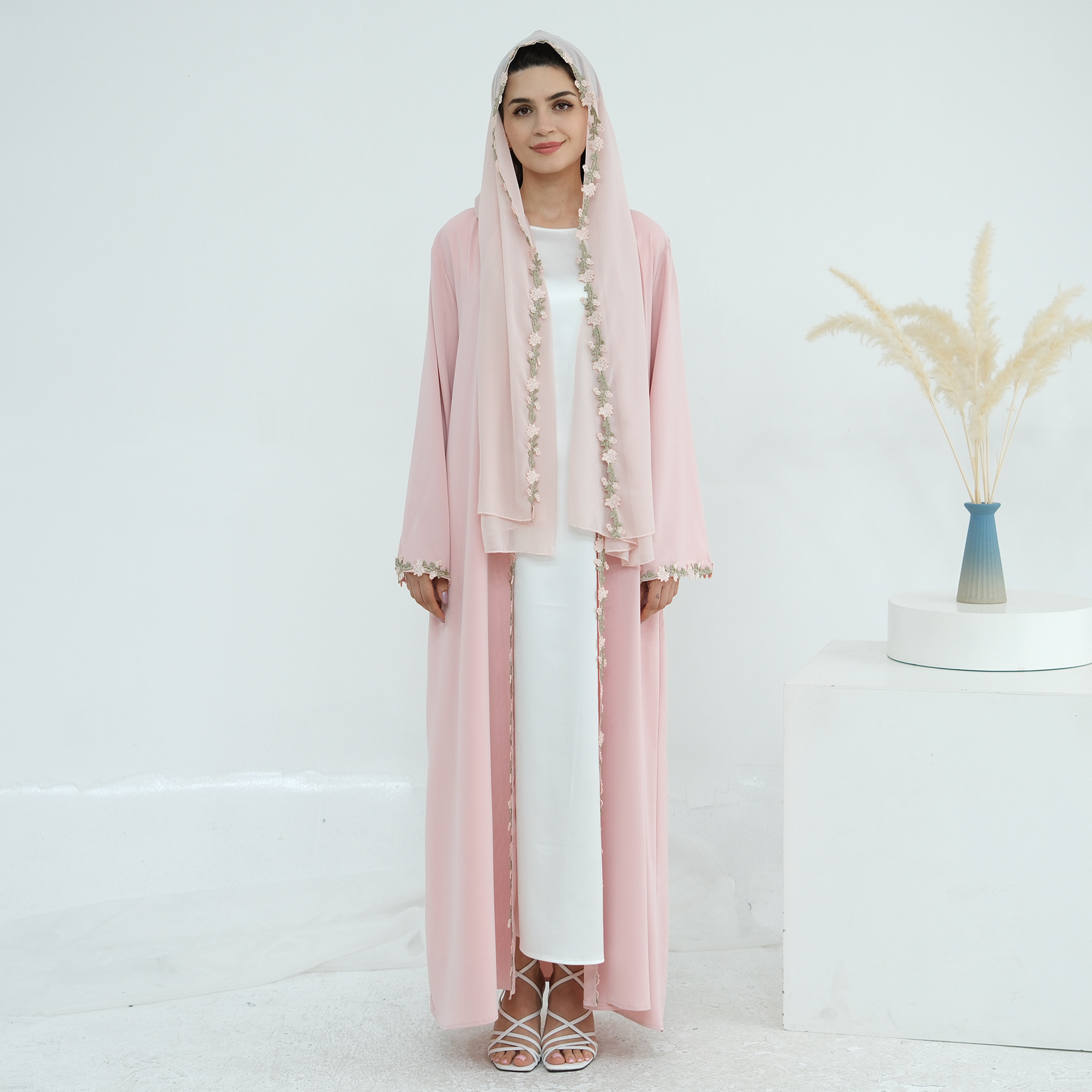 Abaya abierta de Dubái para mu - Embroidery Kebaya reseña y precio