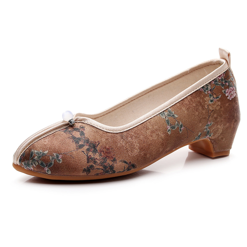 Veowalk, zapatos de tacón bajo - Embroidery Cotton reseña y precio