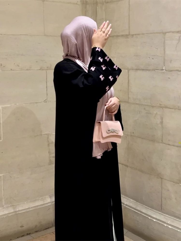 Ramadán corazón negro Abaya Da - Embroidery Kebaya reseña y precio