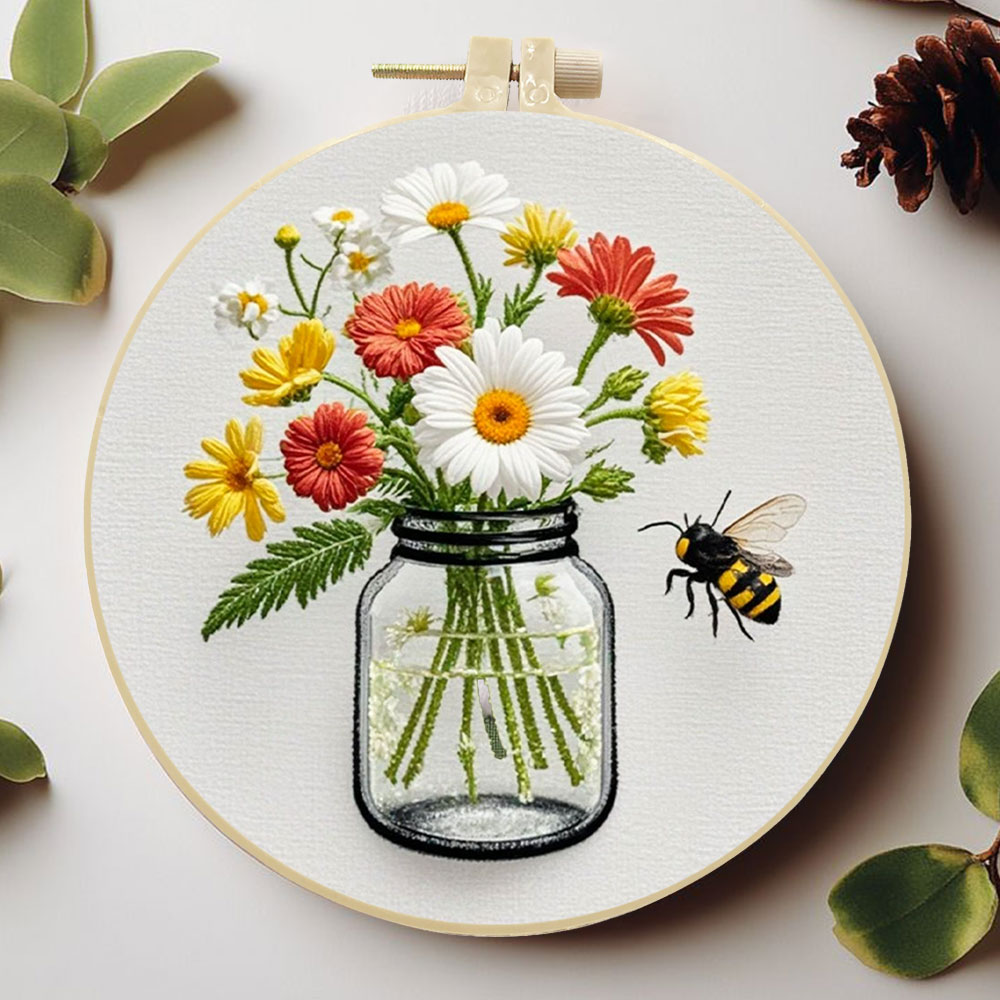 Kits de bordado Diy, aro de ma - Embroidery Daisy Flower reseña y precio