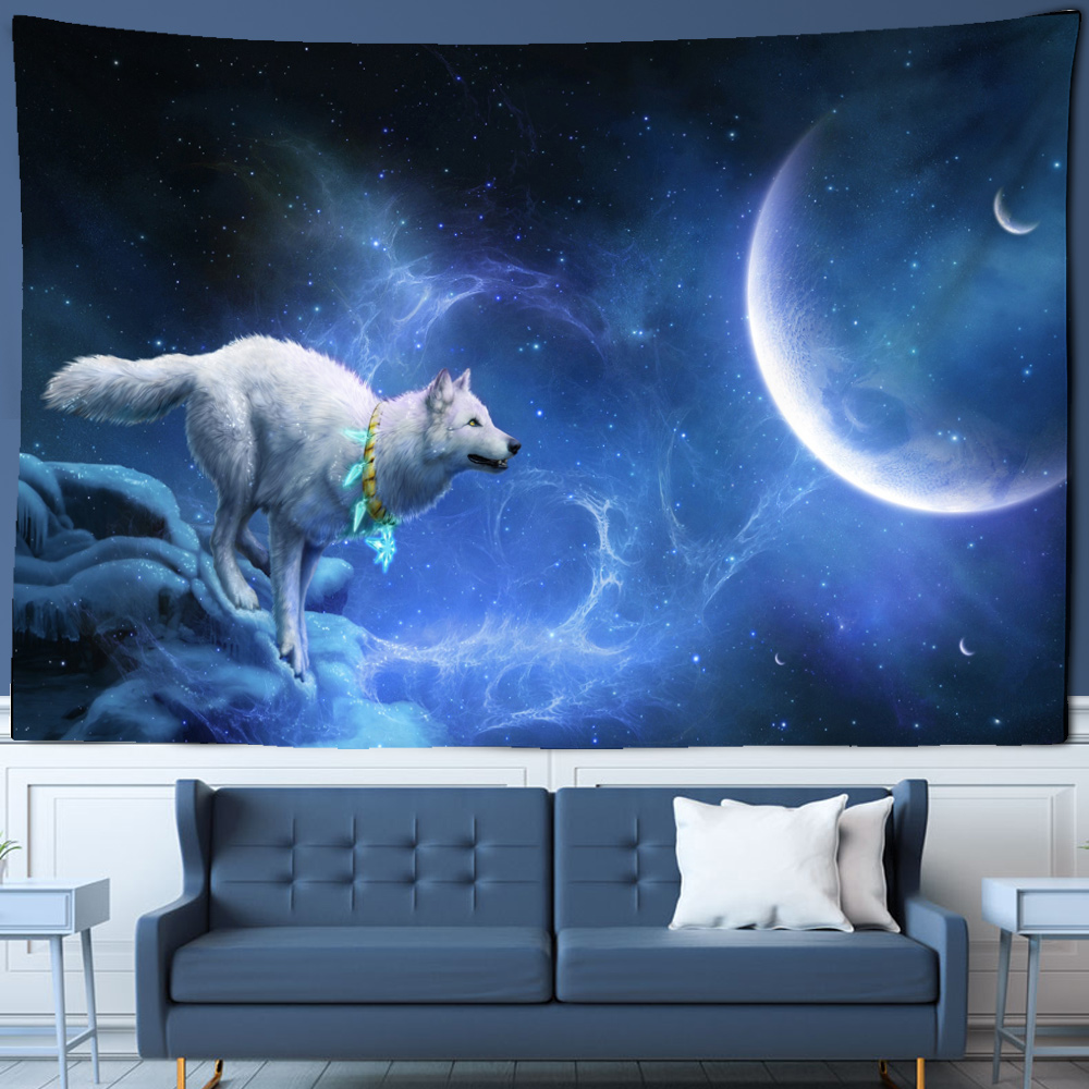 Tapiz de lobo de fantasía para - Embroidery Wall Art reseña y precio