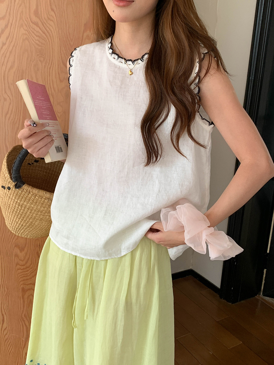 Chaleco sin mangas de encaje b - Embroidery Vest reseña y precio