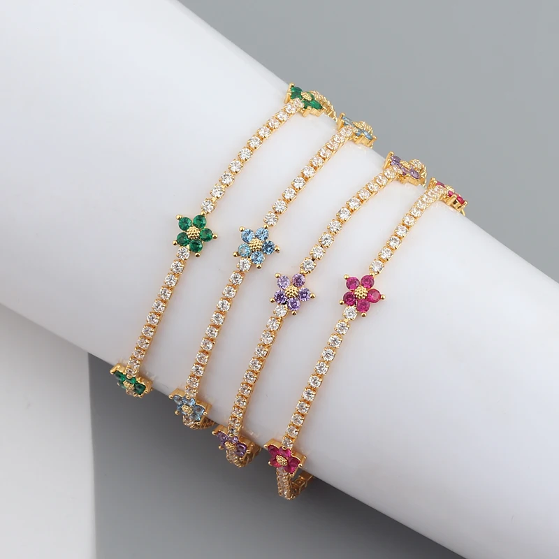 Pulsera de cadena de tenis con - Embroidery Daisy Flower reseña y precio