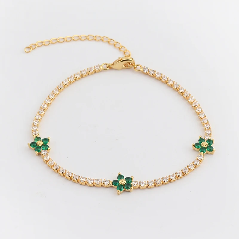 Pulsera de cadena de tenis con - Embroidery Daisy Flower reseña y precio