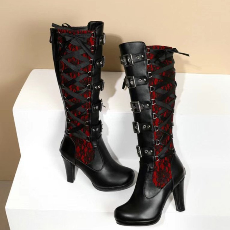 Botas Altas de Estilo Punk Gót - Embroidery Cotton reseña y precio