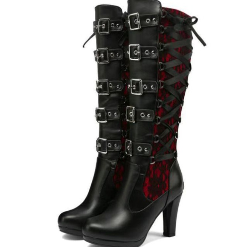 Botas Altas de Estilo Punk Gót - Embroidery Cotton reseña y precio