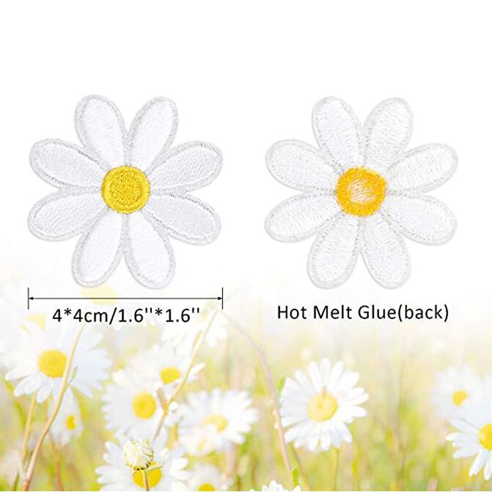 10 Parches Termoadhesivos de F - Embroidery Daisy Flower reseña y precio